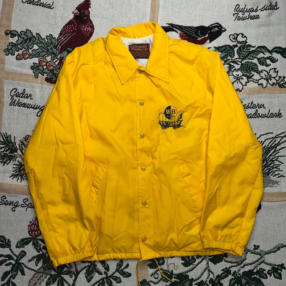 Vintage Collegiate Pacific Jacket Yellow WB Oklahoma Windbreaker USA Made